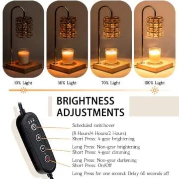 Marycele Candle Warmer Lamp with Timer, Wax Melt Warmer Electric Candle Warmer Light, Modern Vintage Mothers Day Gifts for Mom Aesthetic Room Home Decor Cozy House Warming Gifts, Square Diamond