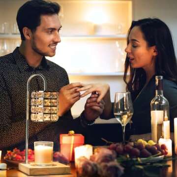 Marycele Candle Warmer Lamp with Timer, Wax Melt Warmer Electric Candle Warmer Light, Modern Vintage Mothers Day Gifts for Mom Aesthetic Room Home Decor Cozy House Warming Gifts, Square Diamond