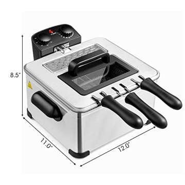 Giantex Electric Deep Fryer with 3 Baskets and Timer