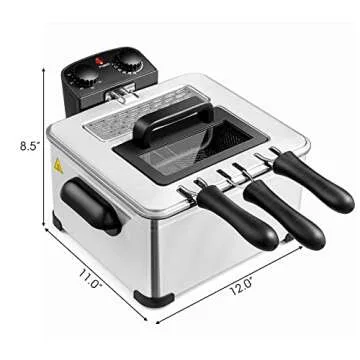 Giantex Electric Deep Fryer with 3 Baskets and Timer