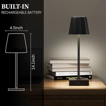 Racokky 2 Pack Cordless Table Lamp with Rechargeable Battery
