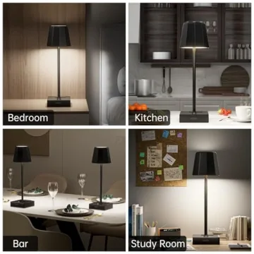 Racokky 2 Pack Cordless Table Lamp with Rechargeable Battery