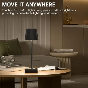 Racokky 2 Pack Cordless Table Lamp with Rechargeable Battery