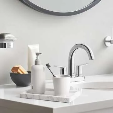 WORHE Italy Marble Vanity Tray for Jewelry, Perfume, Makeup, Candle,Towel Natural Modern Decorative Trays for Bathroom Bedroom Dresser Rectangle Kitchen Storage Organizer for Home Decor White (FX031)