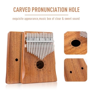 Shaevle 17 Keys Kalimba Thumb Piano for Beginners and Gift