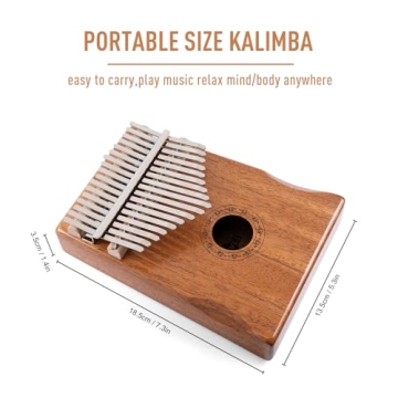 Shaevle 17 Keys Kalimba Thumb Piano for Beginners and Gift