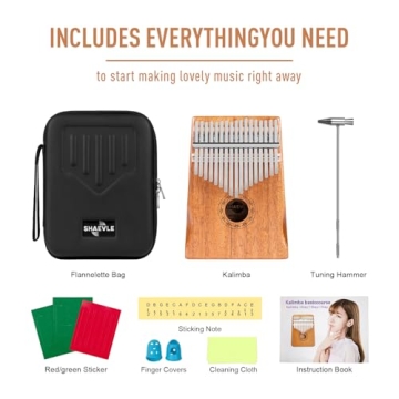 Shaevle 17 Keys Kalimba Thumb Piano for Beginners and Gift