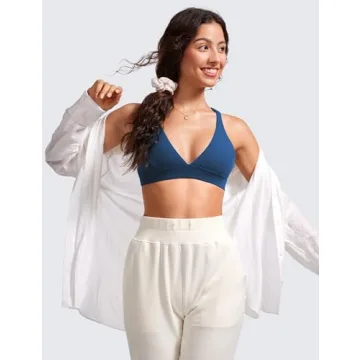 Stylish CRZ YOGA Butterluxe Deep V-Neck Sports Bra