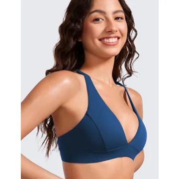 Stylish CRZ YOGA Butterluxe Deep V-Neck Sports Bra