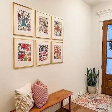 ENJOYBASICS 16x20 Picture Frame, Display Poster 11x14 with Mat or 16 x 20 Without, Wall Gallery Photo Frames, Gold, 2 Pack