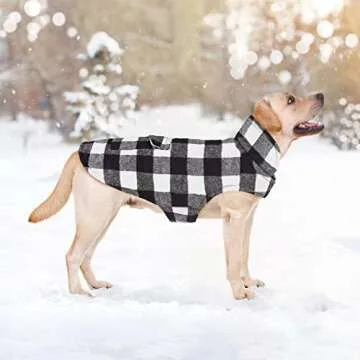 Malier Dog Winter Coat, Reversible Classic Plaid Waterproof Dog Winter Jacket Warm Dog Vest with Poc...