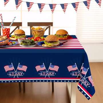 Childom Patriotic Tablecloths for 4th of July Celebrations