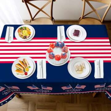 Childom Patriotic Tablecloths for 4th of July Celebrations