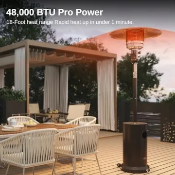 EAST OAK 48K BTU Patio Heater with Table Design Outdoor