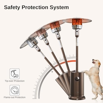 EAST OAK 48K BTU Patio Heater with Table Design Outdoor