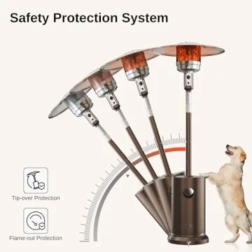 EAST OAK 48K BTU Patio Heater with Table Design Outdoor