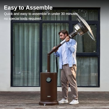 EAST OAK 48K BTU Patio Heater with Table Design Outdoor