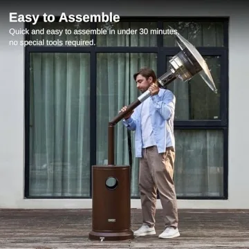 EAST OAK 48K BTU Patio Heater with Table Design Outdoor