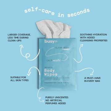 Body Wipes for Women - No Rinse Needed & Fresh Citrus Scent