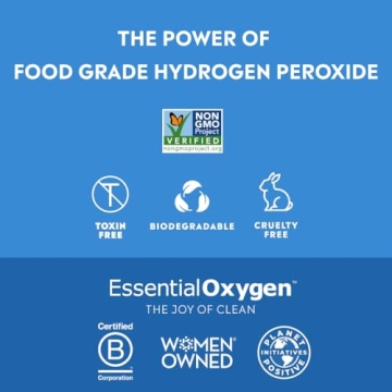 Essential Oxygen Food Grade Hydrogen Peroxide Natural Cleaner 32 Fl Oz