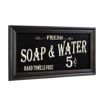 Vintage Bath Advertising Wall Art | Americana Collection | Bathroom Laundry Room Decor | 7 1/2 x 14 Inch