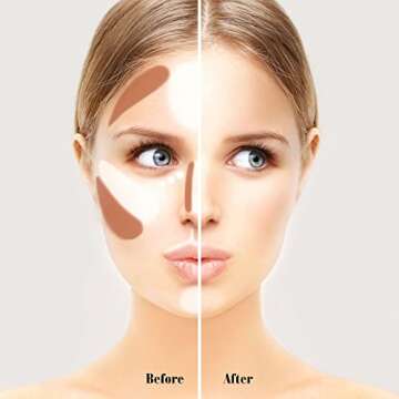 CCbeauty 2-IN-1 Contour Stick Makeup,Cream Dual-Ended Highlight Contour Stick, Highlighting & Contouring Kit, Bronzer and Highlighter Sticks for Face Shaping Makeup, Long Lasting & Waterproof