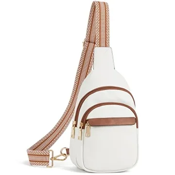 BOSTANTEN Women's Leather Sling Bag - Versatile Crossbody & Fanny Pack, Beige