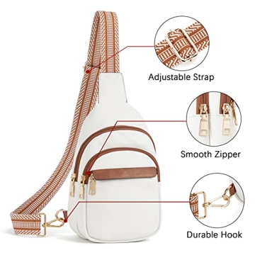 BOSTANTEN Beige Leather Sling Bag for Women