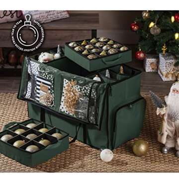 Sturdy 2-in-1 Christmas Ornament Storage Box for Decor