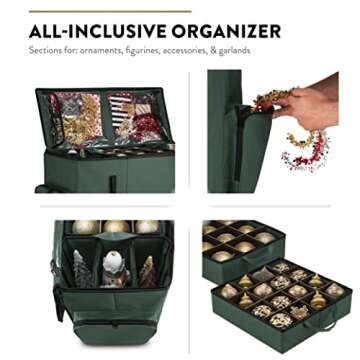 Sturdy 2-in-1 Christmas Ornament Storage Box for Decor