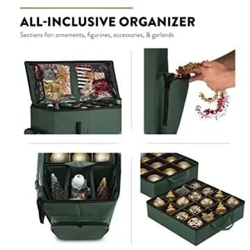 Sturdy 2-in-1 Christmas Ornament Storage Box for Decor