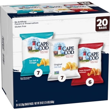Cape Cod Kettle Cooked Potato Chips Variety Pack 20 Bags