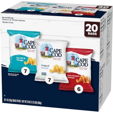 Cape Cod Kettle Cooked Potato Chips Variety Pack 20 Bags