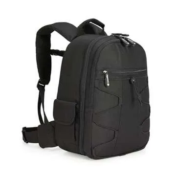 Amazon Basics Backpack for SLR Cameras and Accessories-Solid, Black