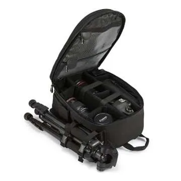 Amazon Basics Backpack for SLR Cameras and Accessories-Solid, Black