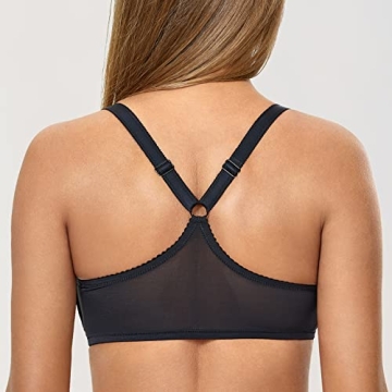 DELIMIRA Women's Front Closure Lace Underwire Bra 34E