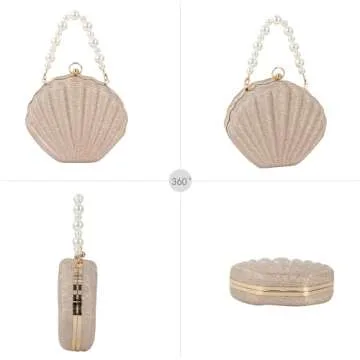 Chic ZLM Glitter Seashell Evening Clutch for Parties