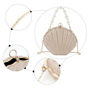 Chic ZLM Glitter Seashell Evening Clutch for Parties