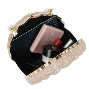 Chic ZLM Glitter Seashell Evening Clutch for Parties
