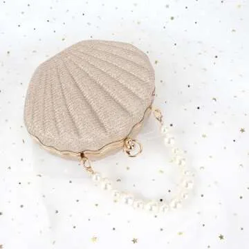 Chic ZLM Glitter Seashell Evening Clutch for Parties