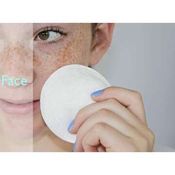 USA Based! (16 Pack) Bamboo Makeup Remover Pads, 2 Layers 3.15inch Reusable Bamboo Cotton Rounds with Laundry Bag, Washable Facial Cleansing Cloths for Eye Makeup Removal and Face Wipe
