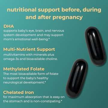 Iwi Life Prenatal Multivitamin, 60 Softgels (30 Servings), Vegan, Plant-Based Algae Omega 3 with EPA + DHA, Folate, Iron, Vitamin A, B12, C, D3, Calcium, Pregnancy Dietary Supplement for Mom & Baby