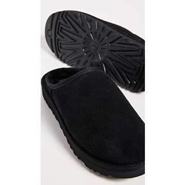UGG Mens Classic Slip-On Slipper, Black, 11 US