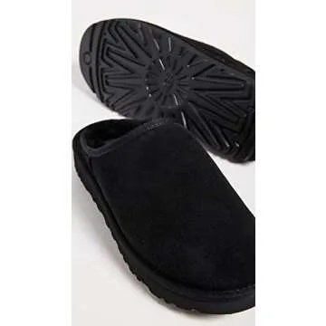 UGG Mens Classic Slip-On Slipper, Black, 11 US