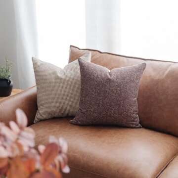 Woven Nook - Modern & Luxurious Decorative Boho Throw Pillow Covers - Durable Quality & Machine Washable - 100% Cotton Canvas - Maude Set - 4 Pack (22x22)