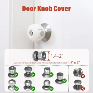 EUDEMON Safety Door Knob Covers for Toddlers - 4 Pack