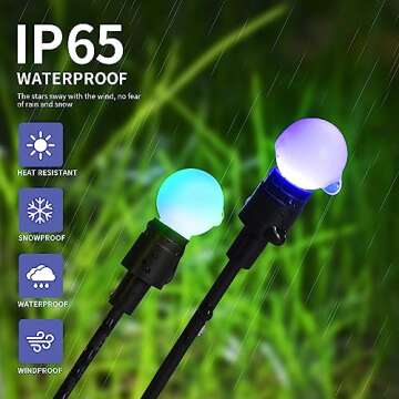 SUNCKET Upgraded Colorful Firefly Lights, Solar Lights Outdoor Garden, Swaying Yard Lights Waterproof for Outdoor Garden Decorations (4 Pack)