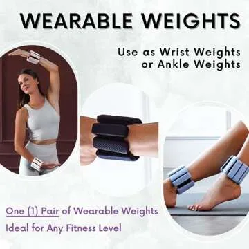 Polyfit Wrist & Ankle Weights - 1 Pair - Wearable Ankle Weights for Women and Men - Wearable Bracele...