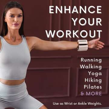 Polyfit Wrist & Ankle Weights - 1 Pair - Wearable Ankle Weights for Women and Men - Wearable Bracelet for Exercise, Yoga, Walking, Running, Dance, Barre, Pilates, Cardio, Aerobics - Pink