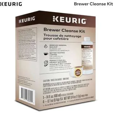 Keurig Brewer Cleanse Kit For Maintenance Includes Descaling Solution & Rinse Pods, Compatible with Keurig Classic/1.0 & 2.0 K-Cup Pod Coffee Makers, 4 Count